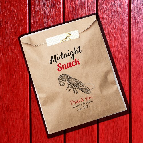 vintage lobster _ snack for coastal wedding favor bag