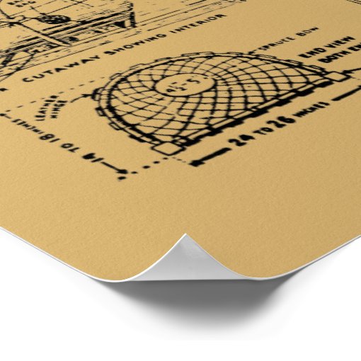 Vintage Lobster Traps Diagrams Poster Zazzle