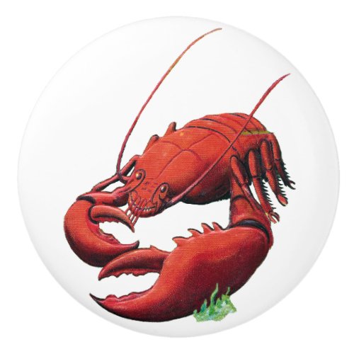 Vintage Lobster with Kelp Ceramic Knob