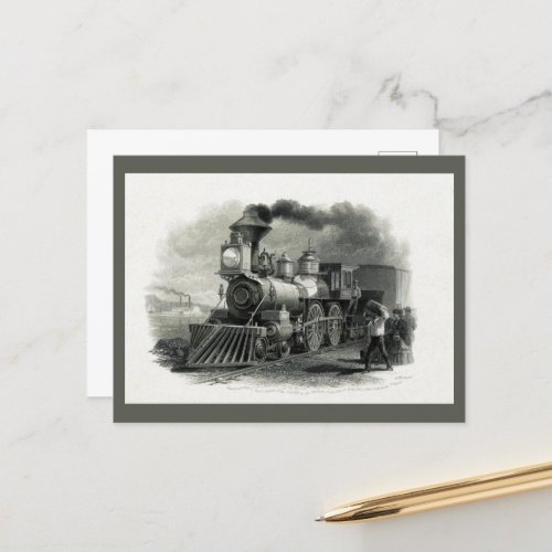 Vintage Locamotive Steam Engine Train  Postcard