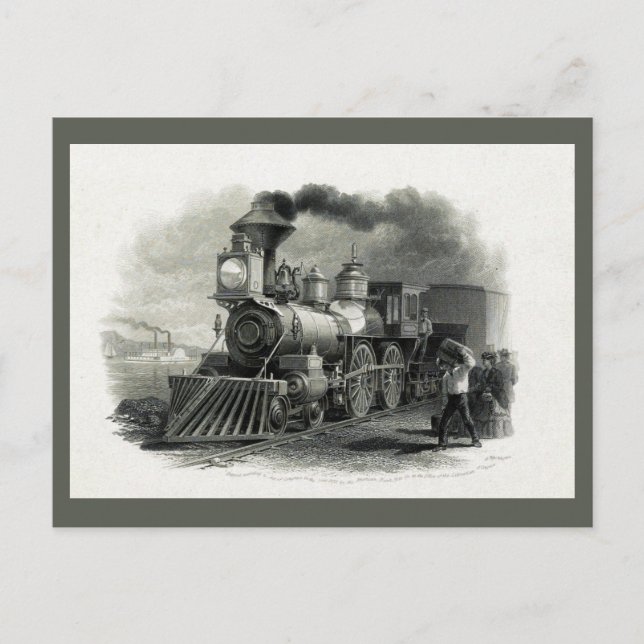 Vintage Locamotive Steam Engine Train  Postcard (Front)