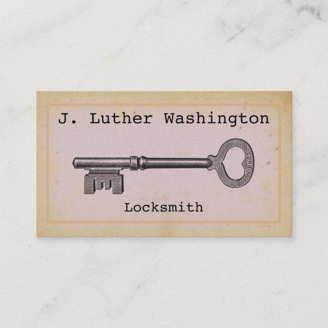 Vintage Locksmith Professional Business Cards (Front)