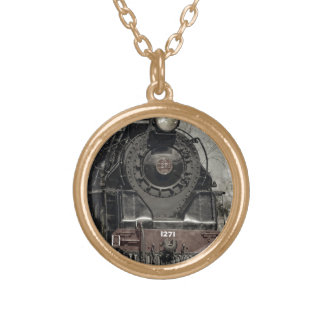 Vintage Locomotive Gold Plated Necklace