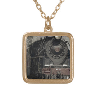Vintage Locomotive Gold Plated Necklace
