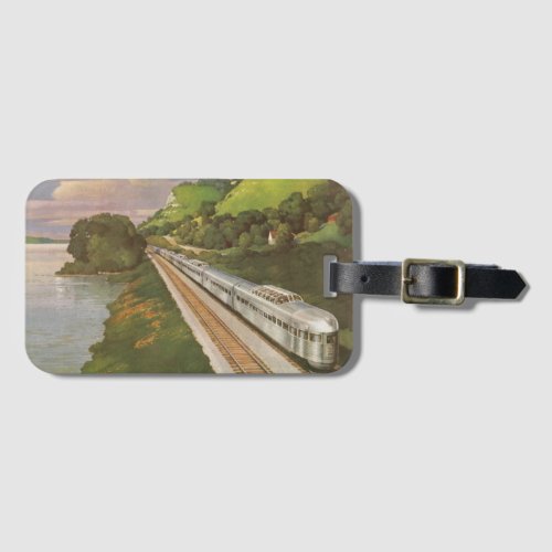 Vintage Locomotive in Country Vacation by Train Luggage Tag