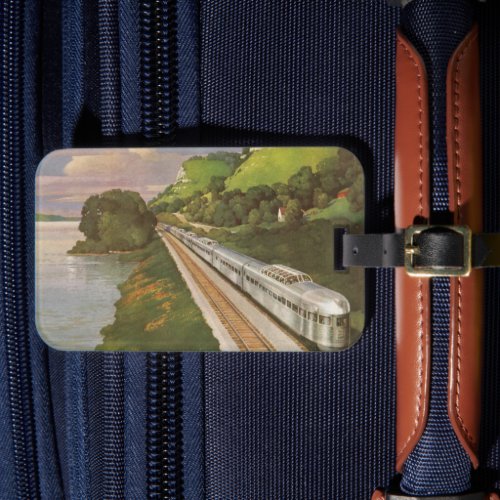 Vintage Locomotive in Country Vacation by Train Luggage Tag