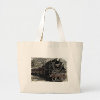 Vintage Locomotive Large Tote Bag
