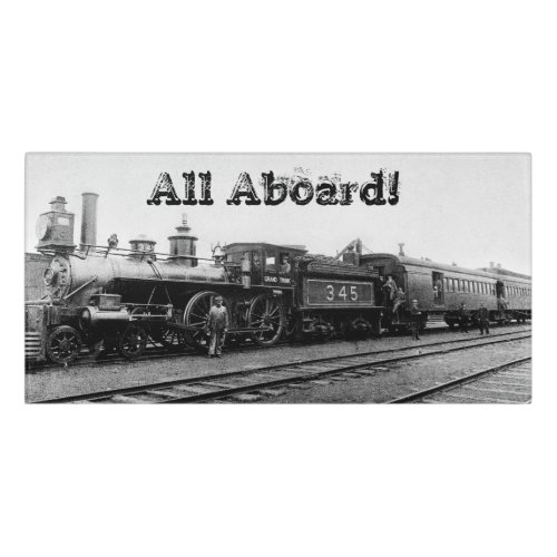 Vintage Locomotive Steam Engine Railroad History D Door Sign