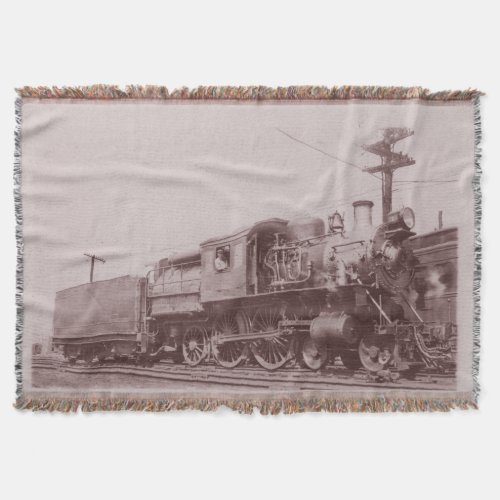 Vintage Locomotive Throw Blanket