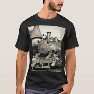 Vintage Locomotive Train Birthday Black Travel T-Shirt