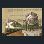 Vintage Locomotive Train Steam Engine Railroad Poster<br><div class="desc">This cool Steampunk train design features an old-fashioned steam locomotive with vintage fonts and station names. Great for Father's Day,  anyone who likes trains,  or any Steampunk event.</div>