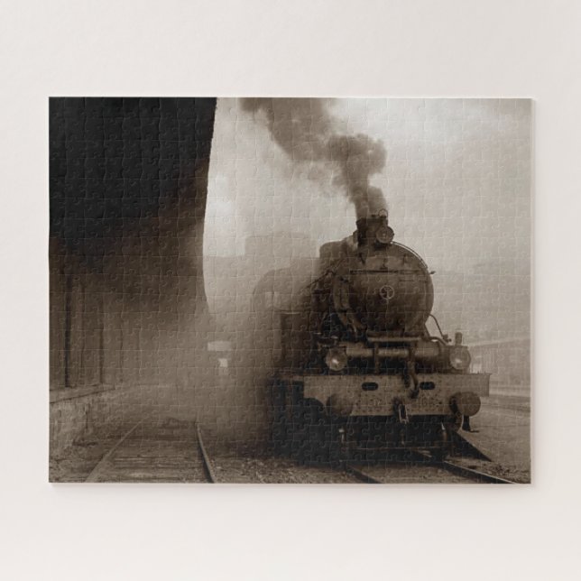 Vintage Locomotive Train Steam Engine Railway Jigsaw Puzzle (Horizontal)