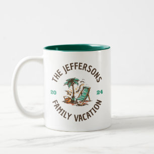 Vintage Logo Family Reunion Beach Vacation Two-Tone Coffee Mug