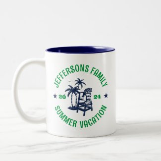 Vintage Logo Family Vacation Beach Holiday Trip