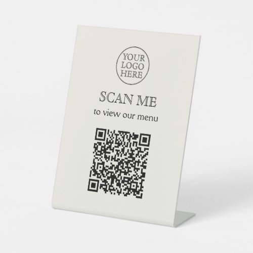 Vintage Logo Scan Menu QR Code Pedestal Sign