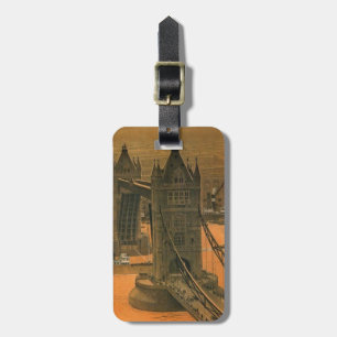 Vintage London Air Travel Advertisement Big Ben Luggage Tag