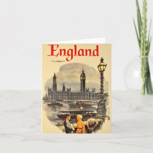 Vintage London Air Travel Big Ben Parliament Card