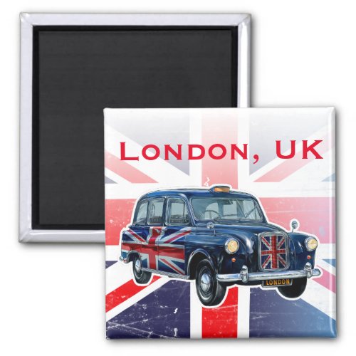 Vintage London Black Taxicab Magnet