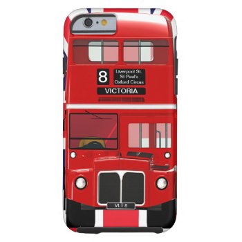 Vintage London Bus And Union Jack Tough Iphone 6 Case by sc0001 at Zazzle