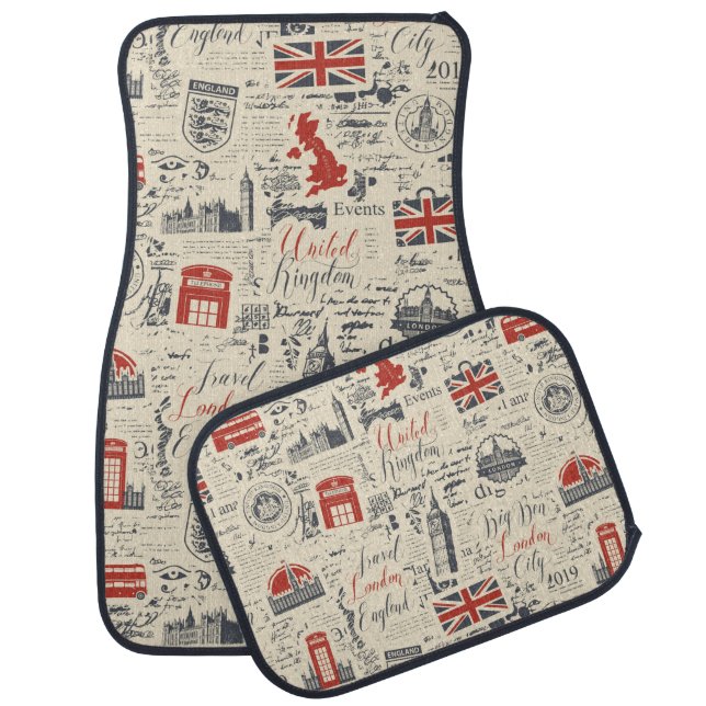 Vintage London Car Mats (Set)