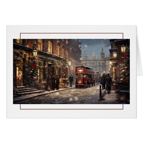 Vintage London Christmas Street Scene 