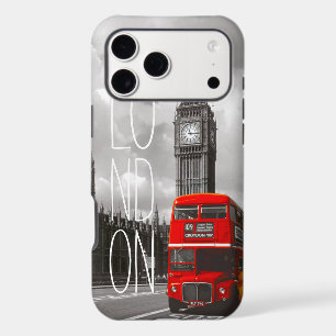 Vintage London City Red Bus Big Ben Typography iPhone 17 Pro Max Case
