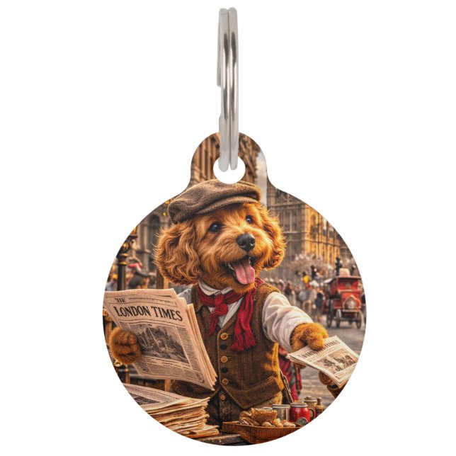 Vintage London Cockapoo Dog Tag | unique dog tag (Front)