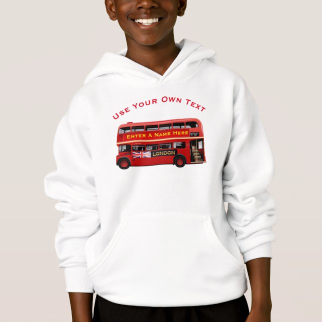 Vintage London Double Decker Bus Hoodie (Front)