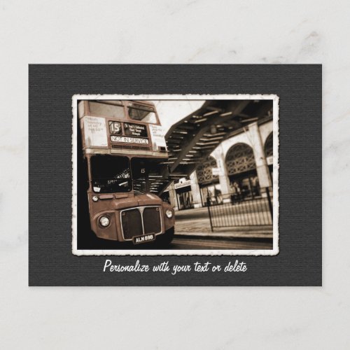 Vintage London Double Decker Bus UK Postcard