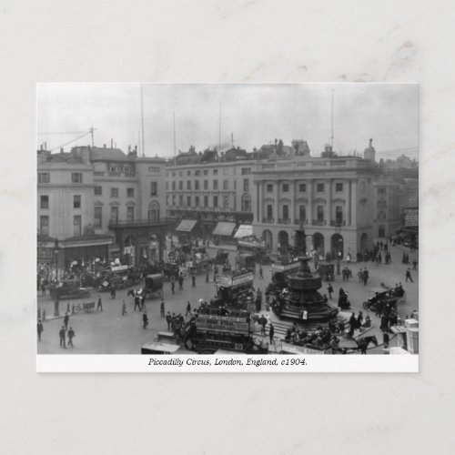 Vintage London England Piccadilly Circus panorama Postcard