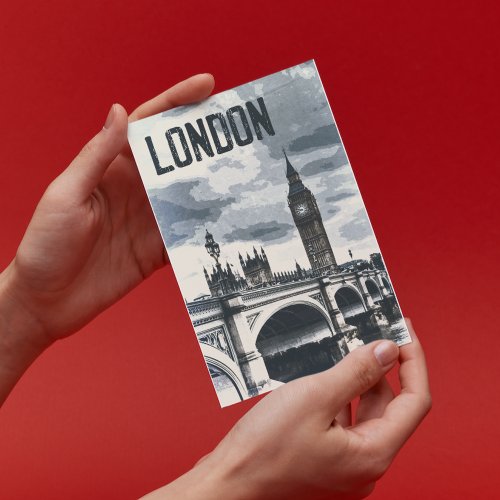 Vintage London England retro Europe Travel Art Postcard