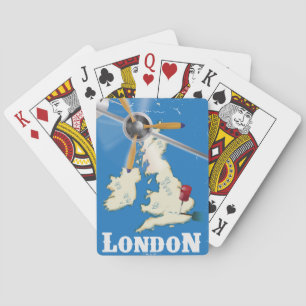 Vintage London, England Travel Poster Poker Cards