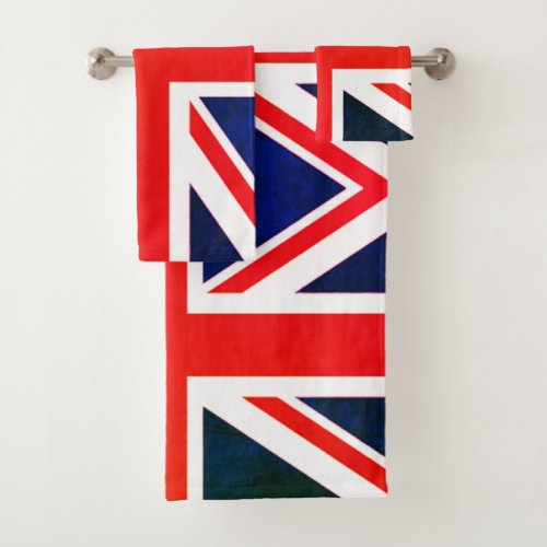 vintage london fashion british flag union jack bath towel set