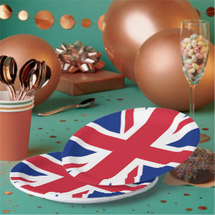 vintage london fashion british flag union jack paper plates