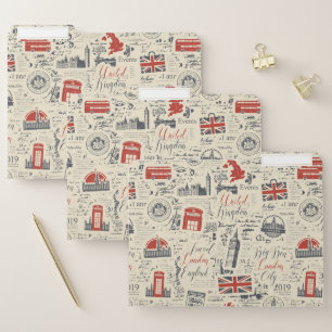 Vintage London File Folders