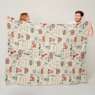 Vintage London Fleece Blanket