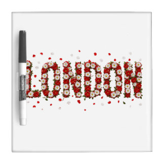Vintage London Floral Rose Dry Erase Board
