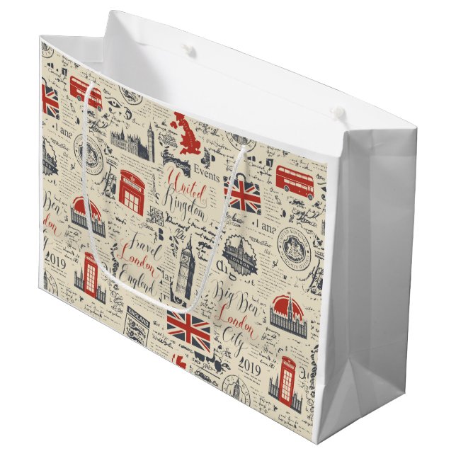 Vintage London Gift Bag (Front Angled)