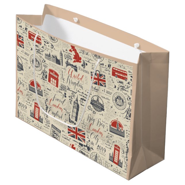 Vintage London Gift Bags (Front Angled)