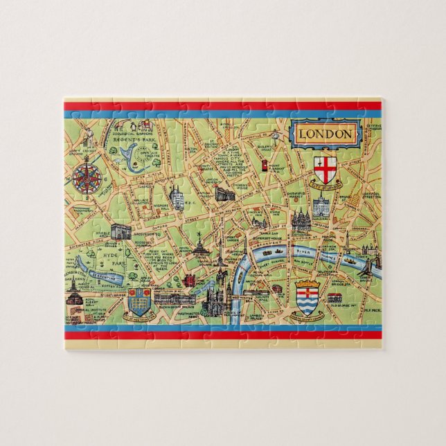 Vintage London Map 8x10 Puzzle (Horizontal)