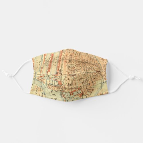 Vintage London Map Adult Cloth Face Mask