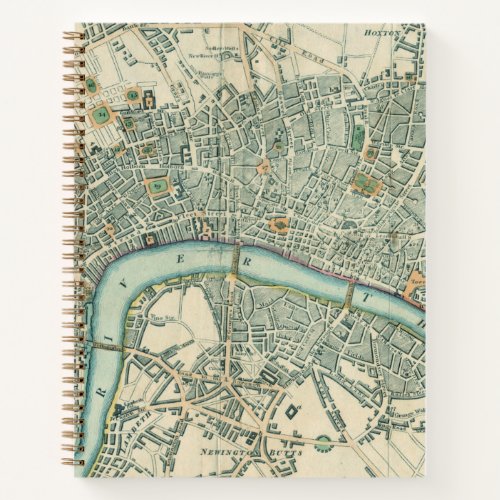 Vintage London Map Lined Notebook