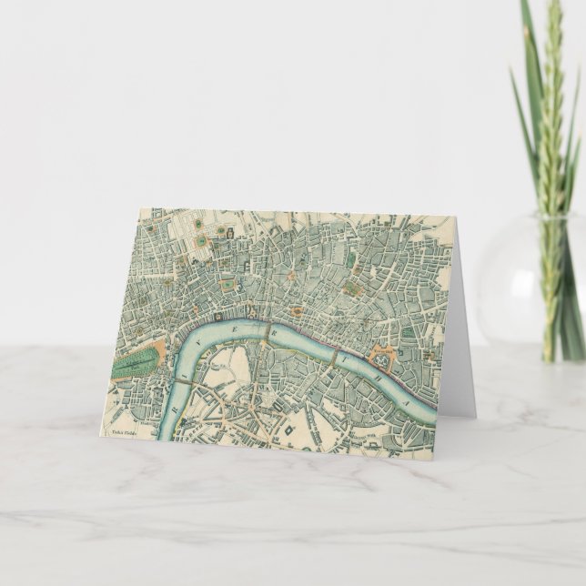 Vintage London Map Notecards (Front)