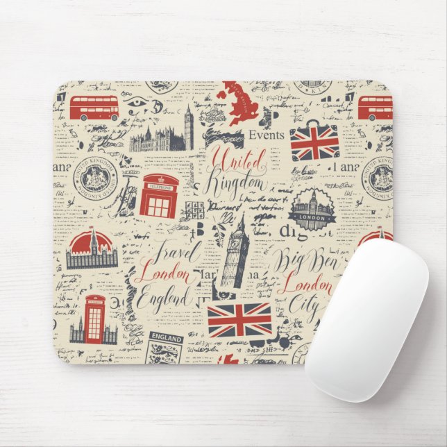 Vintage London Mousepad (With Mouse)