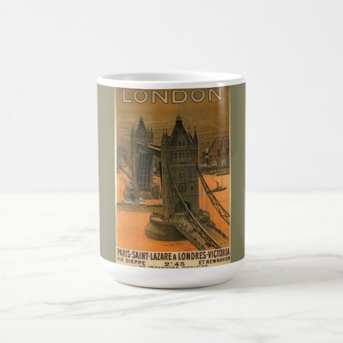 Vintage London Paris Railroad Travel Advertisement Coffee Mug