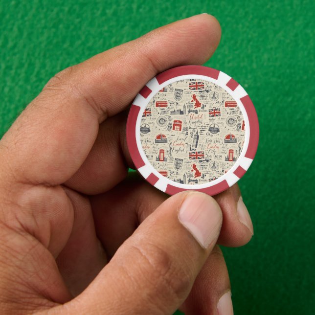 Vintage London Poker Chips (Hand)
