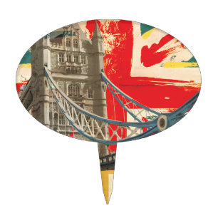 Vintage London Poster Cake Topper
