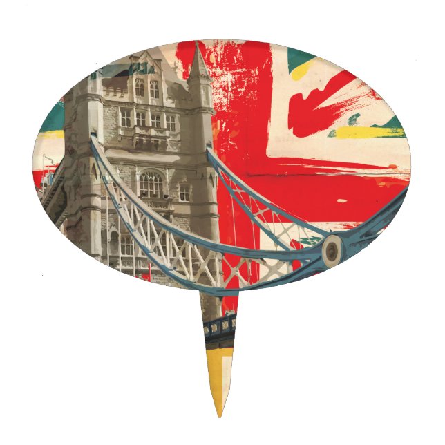 Vintage London Poster Cake Topper (Front)