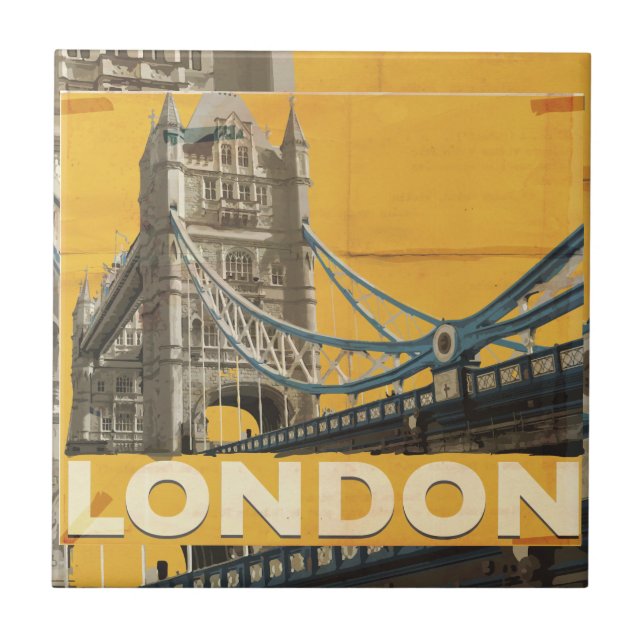 Vintage London Poster Ceramic Tile (Front)