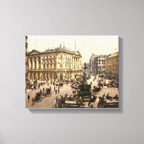 Vintage London print Piccadilly Circus c1905 Canvas Print